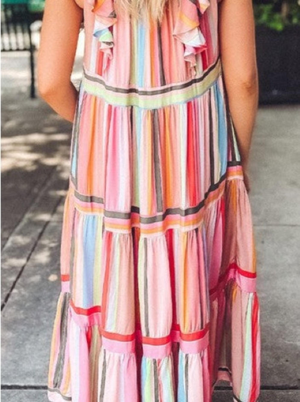 Multi-Stripe Ruffle Sundress - Picture 2 of 2